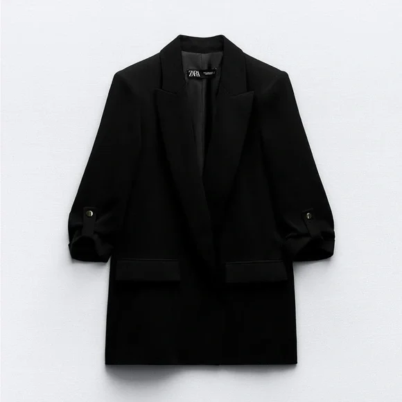 Zara | Jackets & Coats | Zara Blazer With Rolled Up Sleeves Zara | Jackets & Coats | Zara Blazer With Rolled Up Sleeves